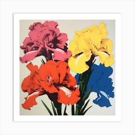 Gladiolus 4 Pop Art Illustration Square Art Print