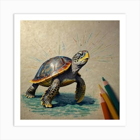 Turtle Drawing 3 Art Print