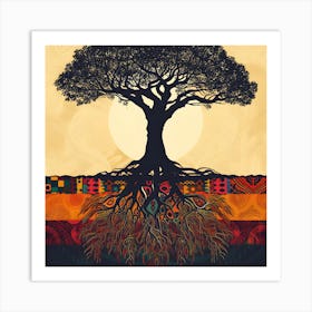 African Tree With Roots Art Print