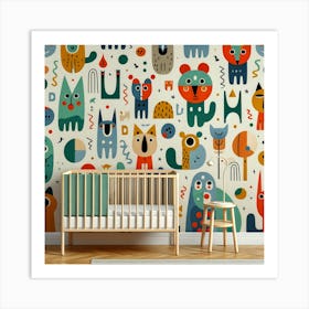 Nursery wall paper 1 Art Print