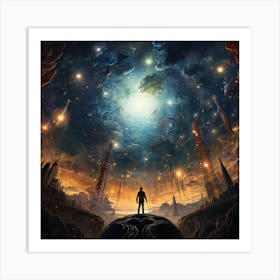 Man Standing In Space Art Print