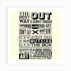 Best Out Is Always Through,set of retro vintage motivational quotes Art Print