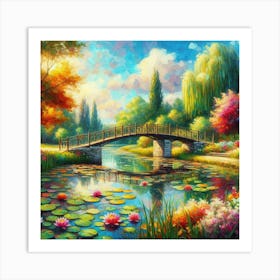 Bridge Over The Pond Art Print