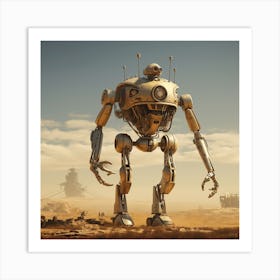 Robot In The Desert Art Print