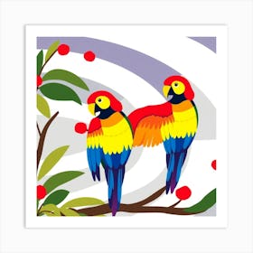 Parrots 4 Art Print