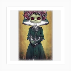 Undead Princess Large Eye Kawaii Scary Halloween Art Print