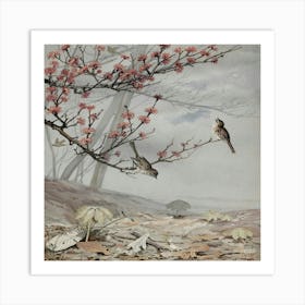 Birds On A Branch Art Print