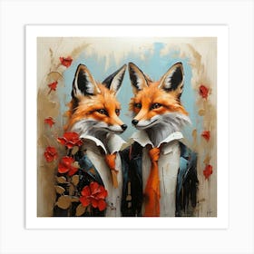 Couple of foxes 1 Art Print