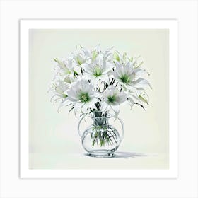 White Lilies In A Vase Art Print