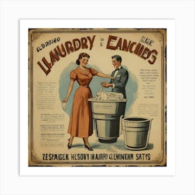 Default Default Vintage And Retro Laundry Advertising Aestethi 0 (4) Art Print