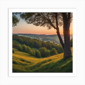 Sunset on the Hill Art Print