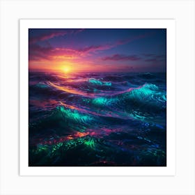 Sunset Over The Ocean 16 Art Print