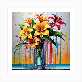 Lilies In A Vase Art Print