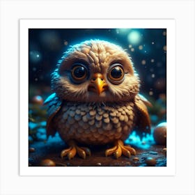 Baby Owl2 Art Print