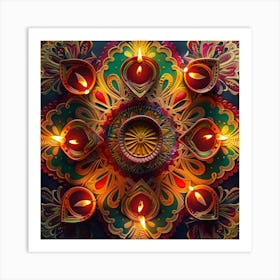 Diwali Themed Banner Texture Featuring Rangoli P 1718401863 3 Art Print