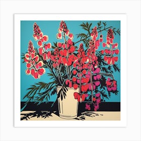 Bleeding Heart Dicentra 1 Pop Art Illustration Square Art Print