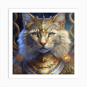 Firefly A Beautiful, Cool, Handsome Mature Sophisticated Silver And Cream Majestic Masculine Main Ca Art Print