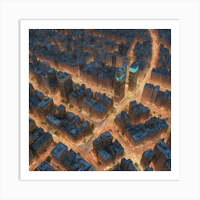 Aerial View Of New York City Art Print Art Print