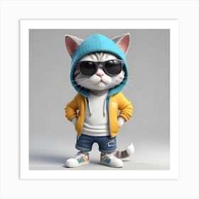 Hip Hop Cat 1 Art Print