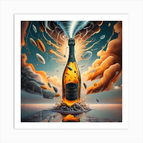 Champagne Bottle 1 Art Print
