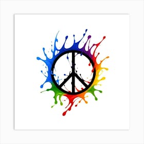 Rainbow Peace Sign Art Print