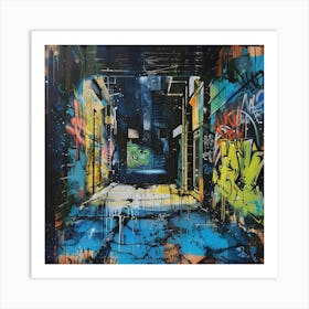 Alleyway, Graffiti, Street Art, Urban Hues Art Print