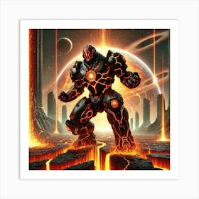 Lava Sentinels Withstanding Gravitational Forces Art Print