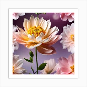 Flowers Wallpaper 1 Art Print