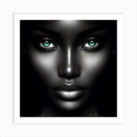 Black Woman With Green Eyes 33 Art Print