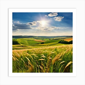 Grass German Cultivate Commercial Ecology Plant Sun Day Cultivated Scene Green Flying Pa (11) Art Print