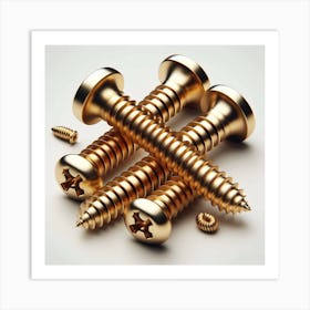 Gold Screws Art Print