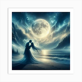 Love under the moon Art Print