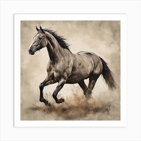 Horse Galloping Art Print