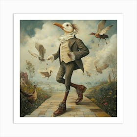 'Ducks In Flight' 1 Art Print