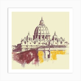 A Vatican City Hand Drawn Sketch Illustration 1720444795 3 Art Print