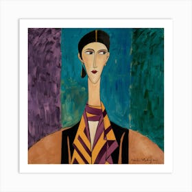 Woman With A Scarf Art Print