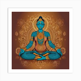 Buddha In Meditation Energy auras Art Print