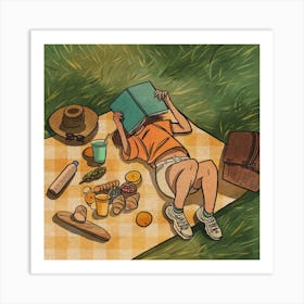 Picnic Reading Art Print