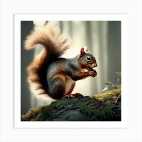 Squirrel In The Forest 238 Art Print