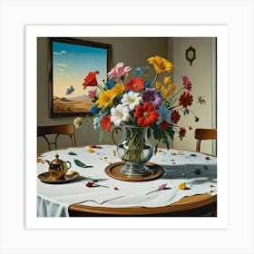 Flowers On A Table Art Print