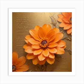 Orange Dahlias Art Print