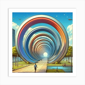 Futuristic Tunnel Art Print