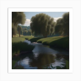 Stream In The Woods 21 Art Print