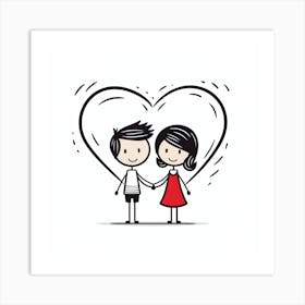 Couple Holding Hands 2 Art Print