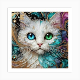 Cat With Blue Eyes 2 Art Print