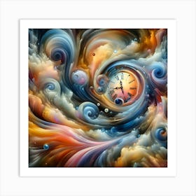 Clock In The Clouds 1 Art Print