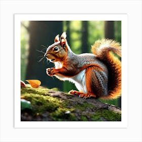 Squirrel In The Forest 426 Art Print