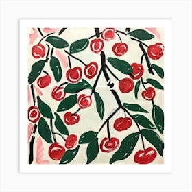 Summer Cherries Painting Matisse Style 13 Art Print