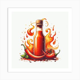 Hot Sauce Bottle Art Print