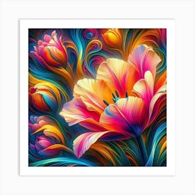 Colorful Flowers Art Print